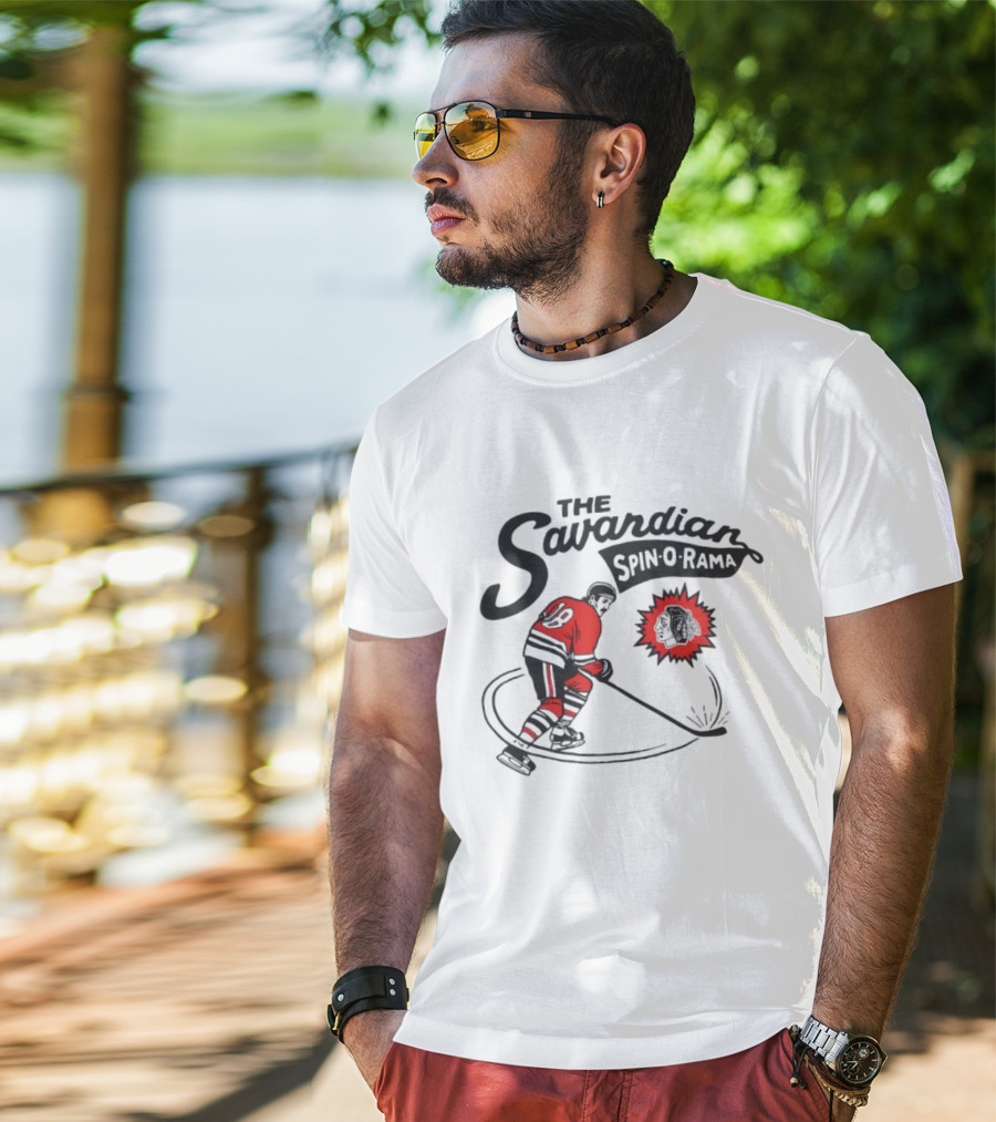 Chicago Blackhawks Savardian Spin-O-Rama Hockey Player Iconic Move T-Shirt