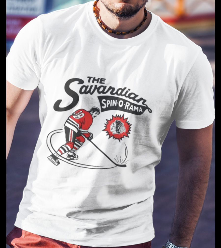 Chicago Blackhawks Savardian Spin-O-Rama Hockey Player Iconic Move T-Shirt