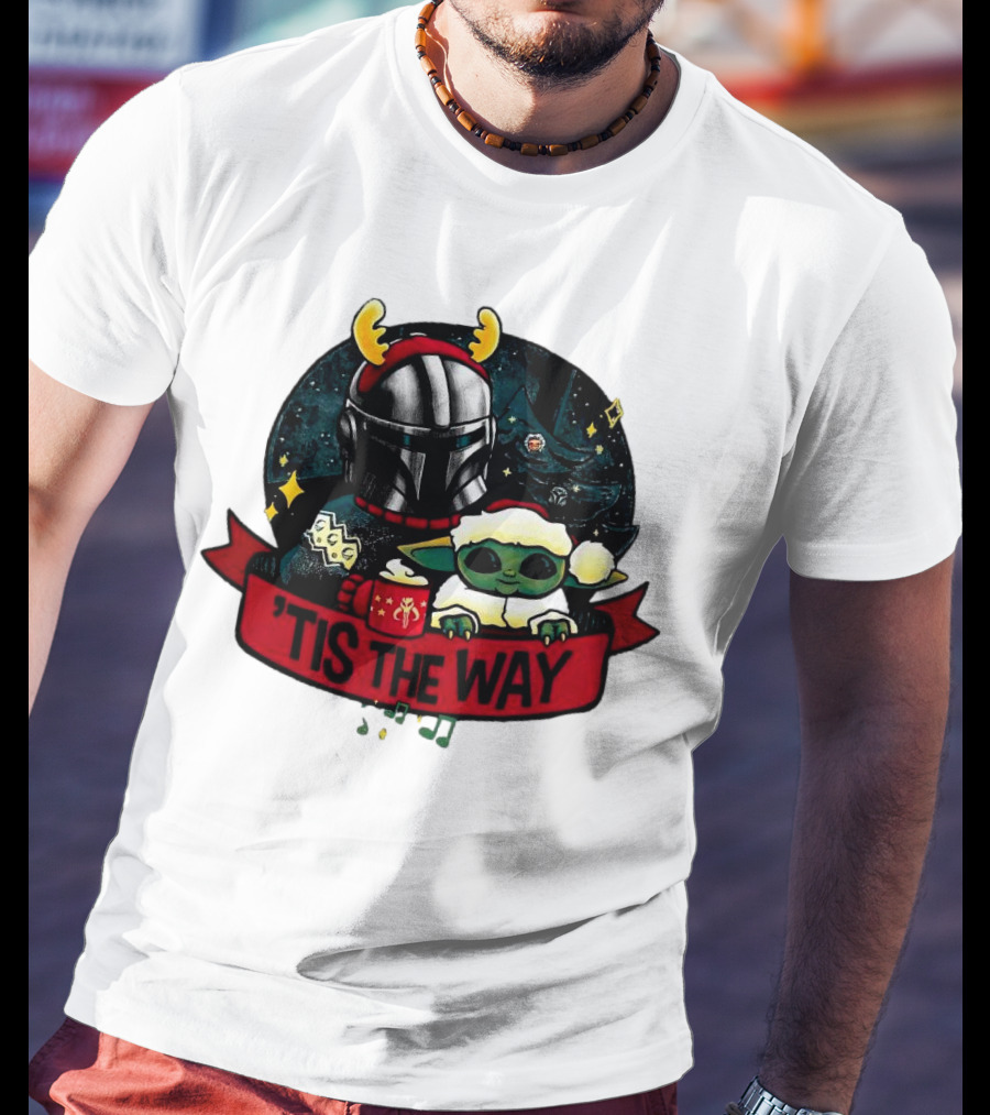 Darth Vader Baby Yoda Mandalorian Tis The Way Christmas T-Shirt