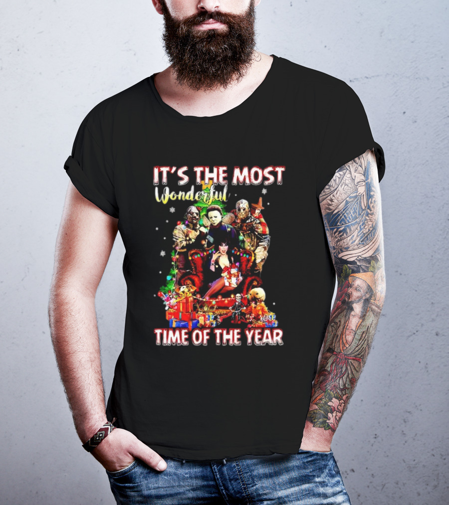 It's The Most Wonderful Time Of The Year Horror Movie Characters Christmas T-Shirt