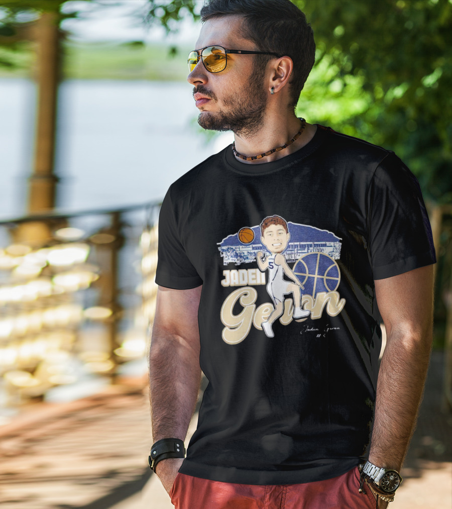 Jaden Geron Montana State Bobcats Basketball Caricature Stadium Scene With Signature T-Shirt
