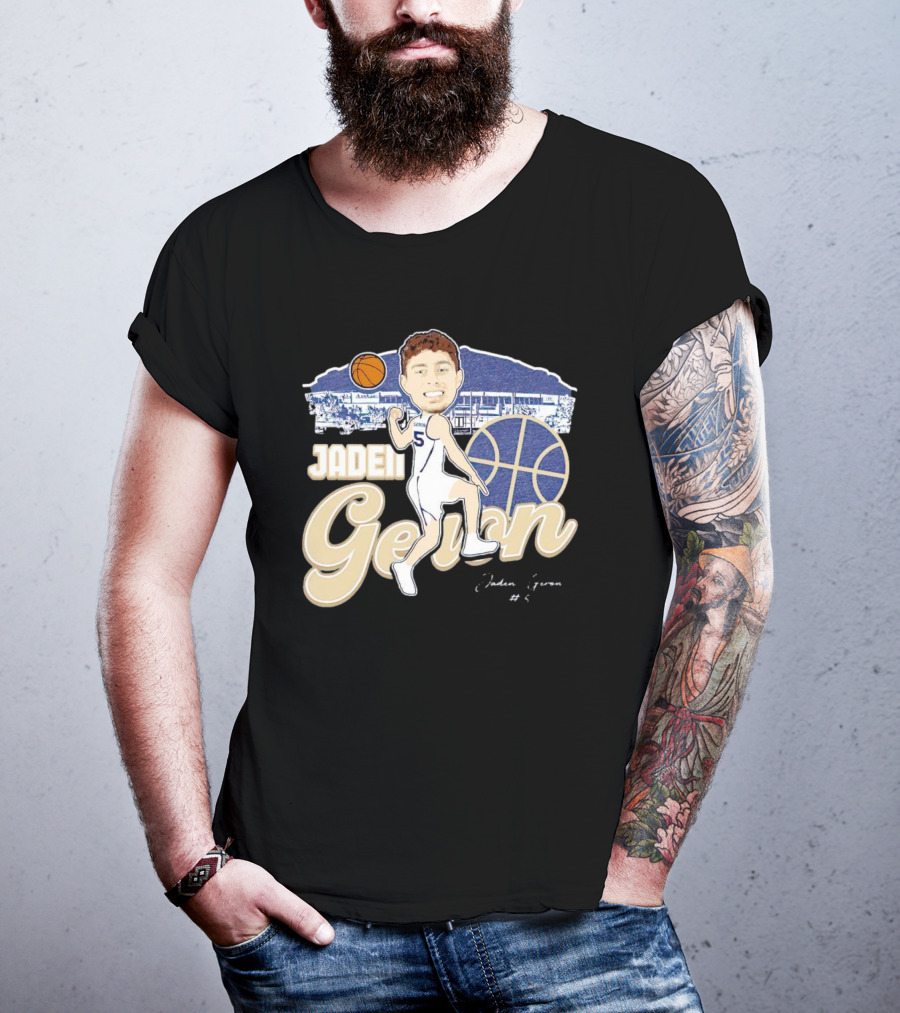 Jaden Geron Montana State Bobcats Basketball Caricature Stadium Scene With Signature T-Shirt