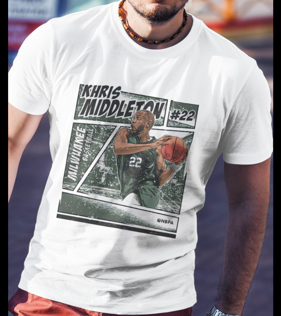 KHRIS MIDDLETON MILWAUKEE BASKETBALL #22 NBPA T-Shirt