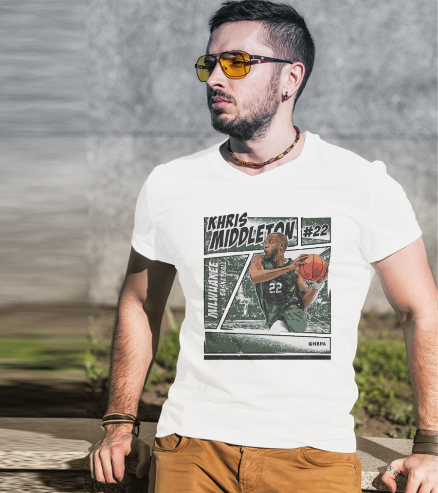KHRIS MIDDLETON MILWAUKEE BASKETBALL #22 NBPA T-Shirt