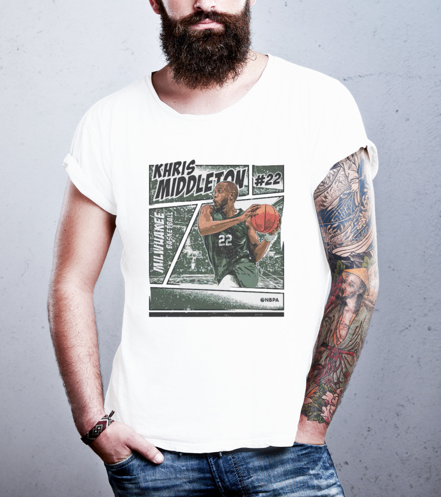 KHRIS MIDDLETON MILWAUKEE BASKETBALL #22 NBPA T-Shirt