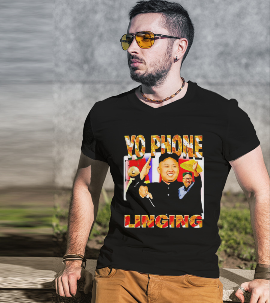 YO PHONE LINGING Kim Jong-un Gongs And Flags T-Shirt