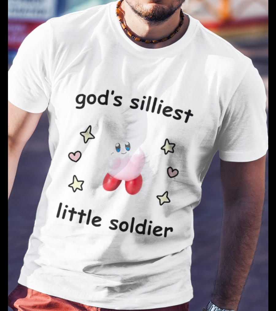 God's Silliest Little Soldier Kirby Stars And Hearts T-Shirt