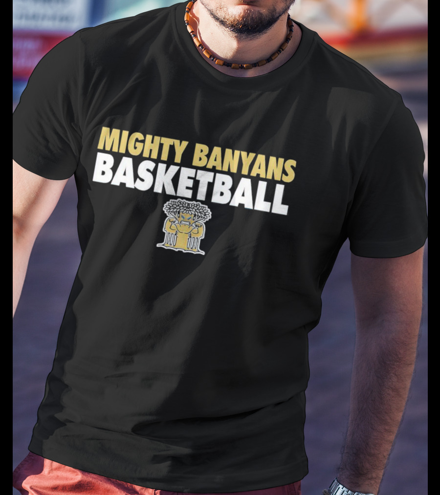 Mighty Banyans Basketball Bold Logo With Illustrated Banyan Tree T-Shirt