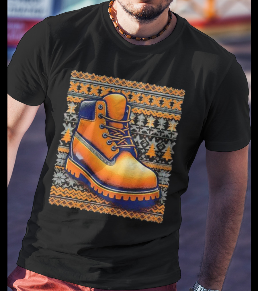 New York Knicks Timbmas Timberland Boot Ugly Christmas T-Shirt