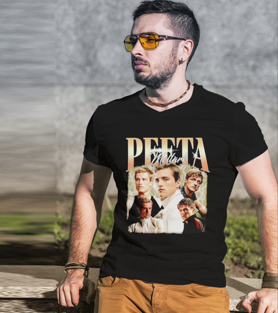 Peeta Mellark Actor Vintage Style Collage T-Shirt