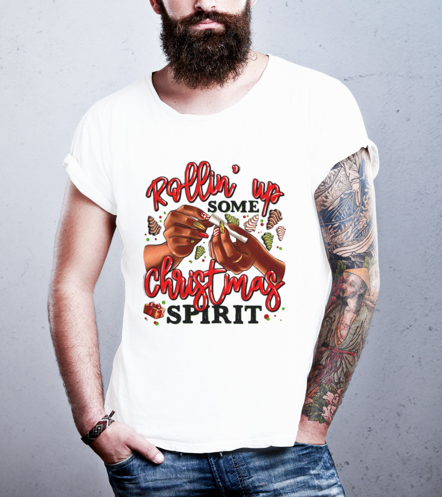 Rollin’ Up Some Christmas Spirit With Festive Candy Canes And Holiday Cheer T-Shirt