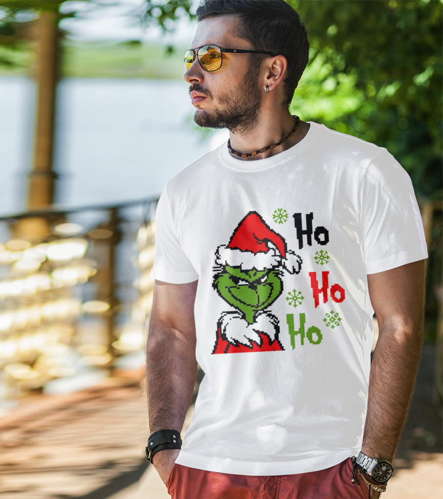 Santa Grinch Ho Ho Ho Merry Christmas T-Shirt