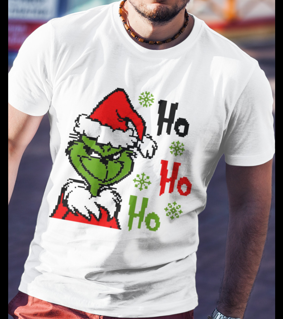 Santa Grinch Ho Ho Ho Merry Christmas T-Shirt