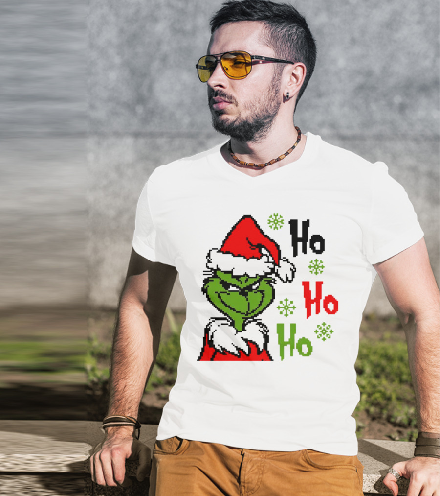 Santa Grinch Ho Ho Ho Merry Christmas T-Shirt