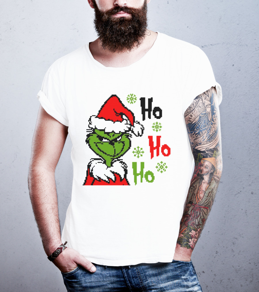 Santa Grinch Ho Ho Ho Merry Christmas T-Shirt
