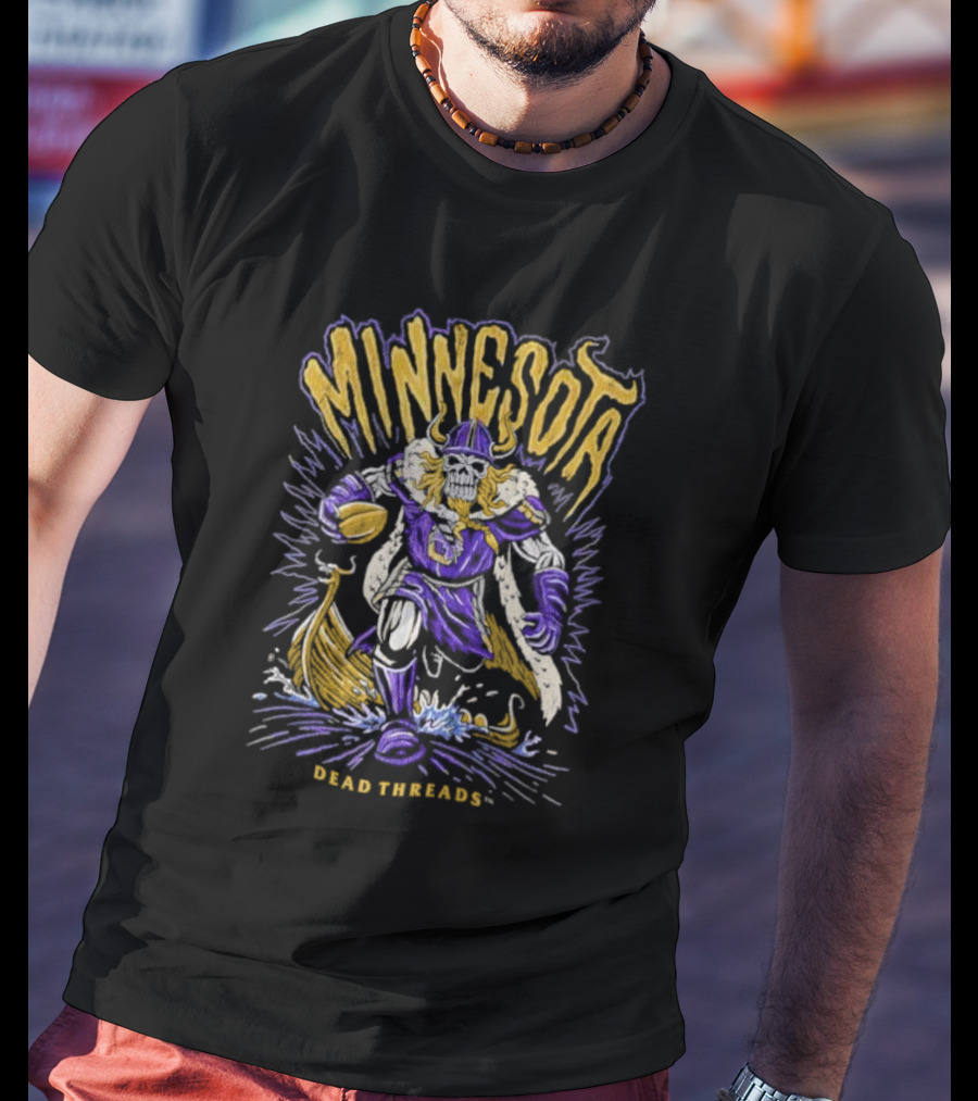 Minnesota Skeleton Viking Football Dead Threads T-Shirt