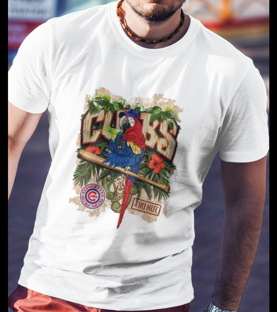 Cubs Parrot Tiki Hut South Bend Cubs Logo Tropical Baseball T-Shirt