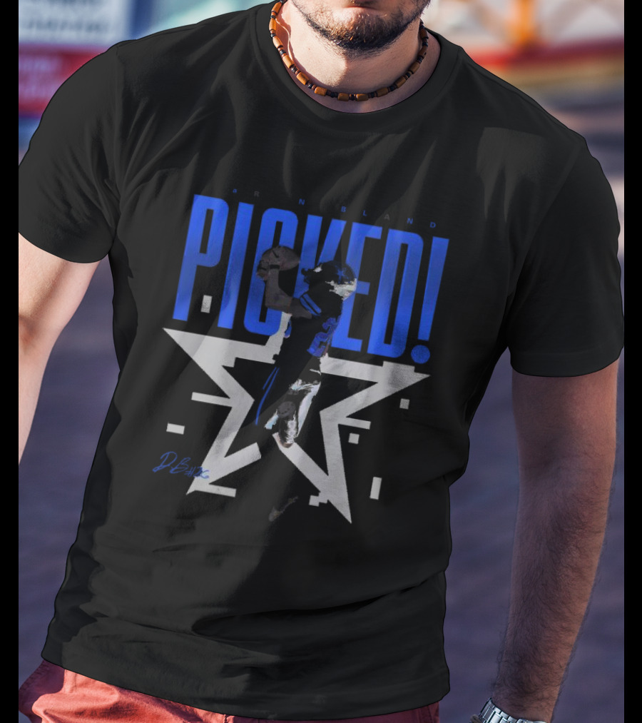 Daron Bland Picked Star Signature Football Catching Action T-Shirt