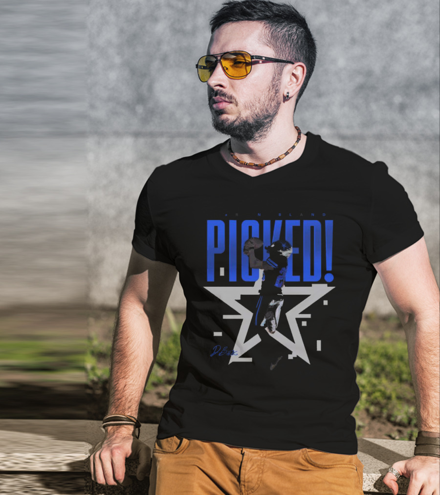 Daron Bland Picked Star Signature Football Catching Action T-Shirt