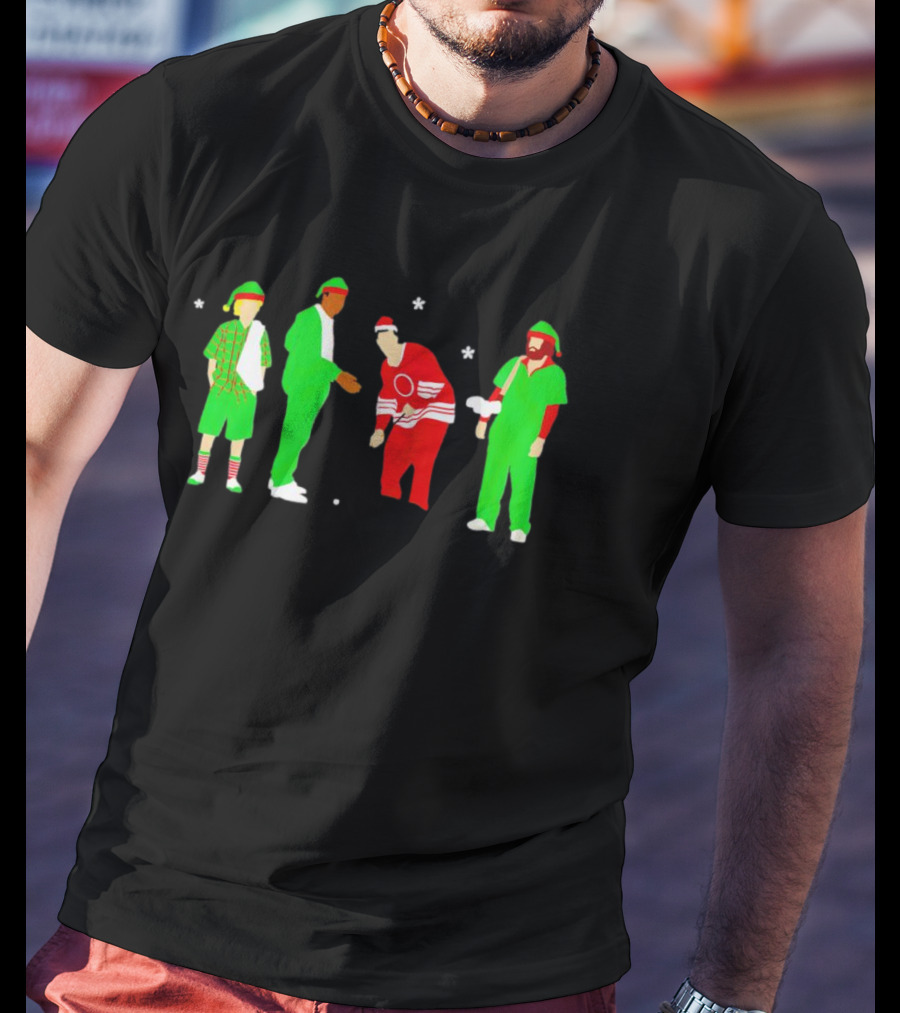 Happy Golf Christmas Golfers In Festive Outfits T-Shirt