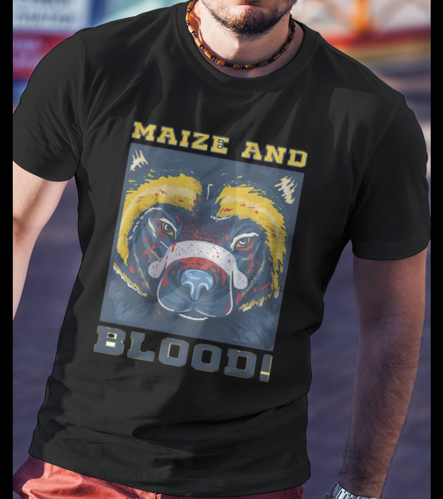 Maize And Blood Michigan Wolverines Bear T-Shirt