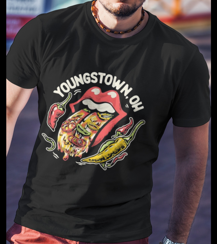 Youngstown OH Spicy Lips With Peppers And Pizza T-Shirt