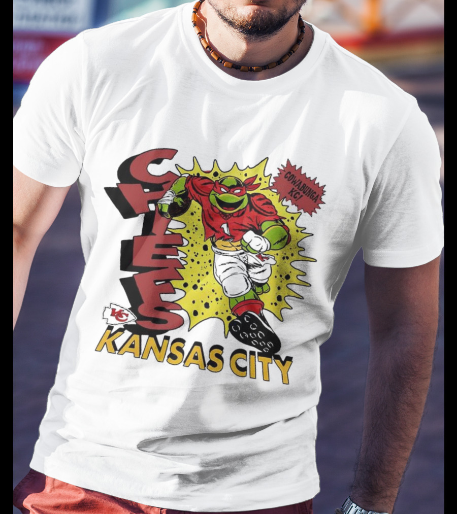 Cowabunga KC Teenage Mutant Ninja Turtles Raphael Kansas City Chiefs T-Shirt