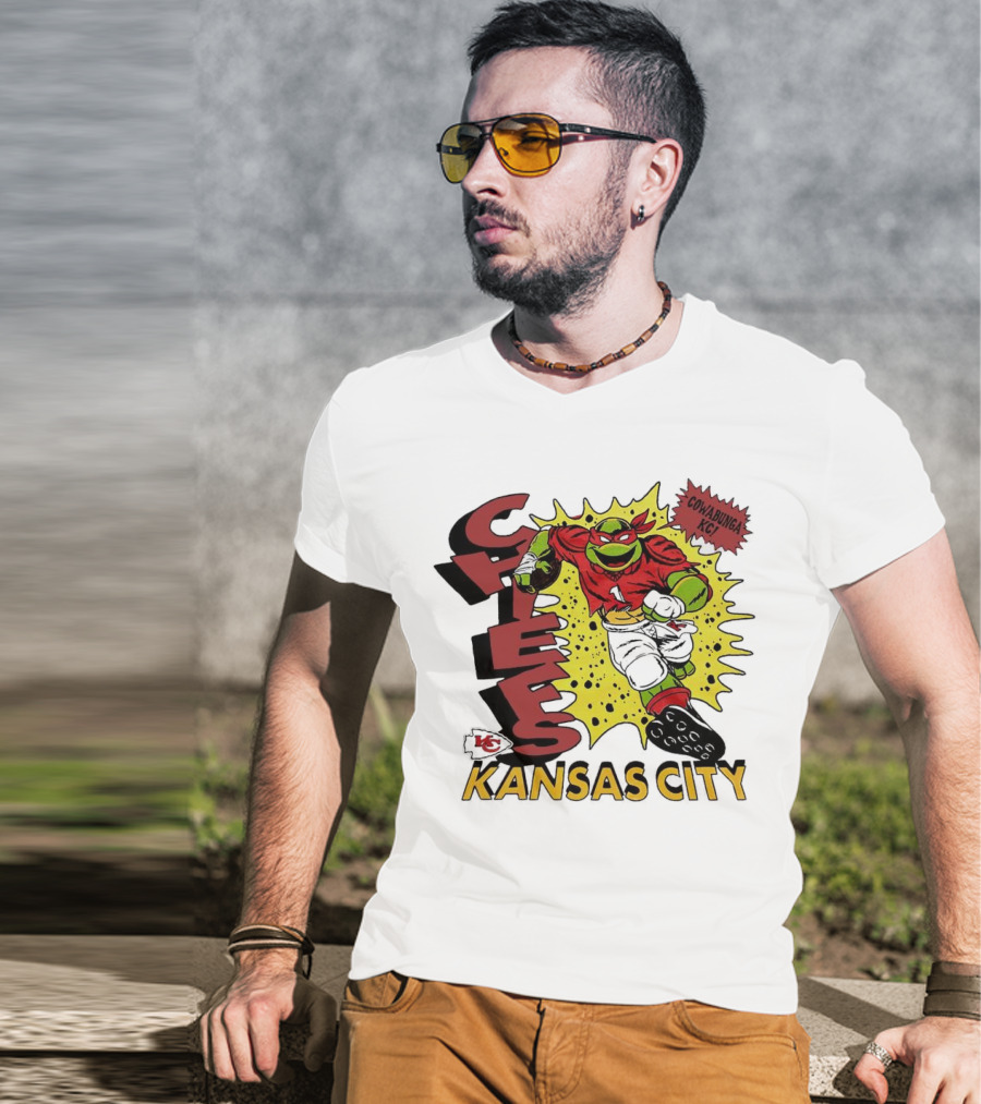 Cowabunga KC Teenage Mutant Ninja Turtles Raphael Kansas City Chiefs T-Shirt