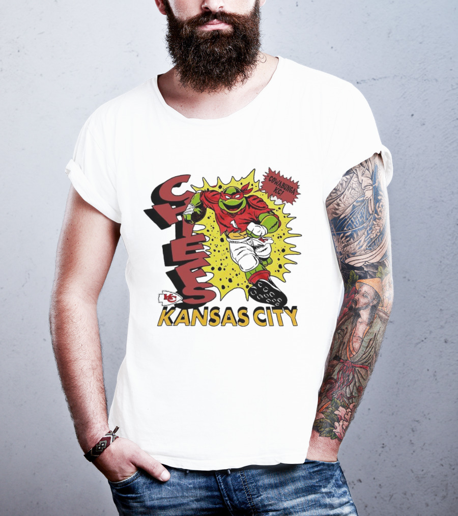 Cowabunga KC Teenage Mutant Ninja Turtles Raphael Kansas City Chiefs T-Shirt