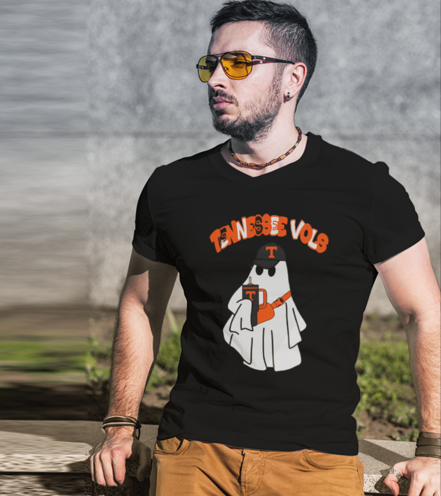 TENNESSEE VOLS GHOST WITH HAT AND DRINK T-Shirt