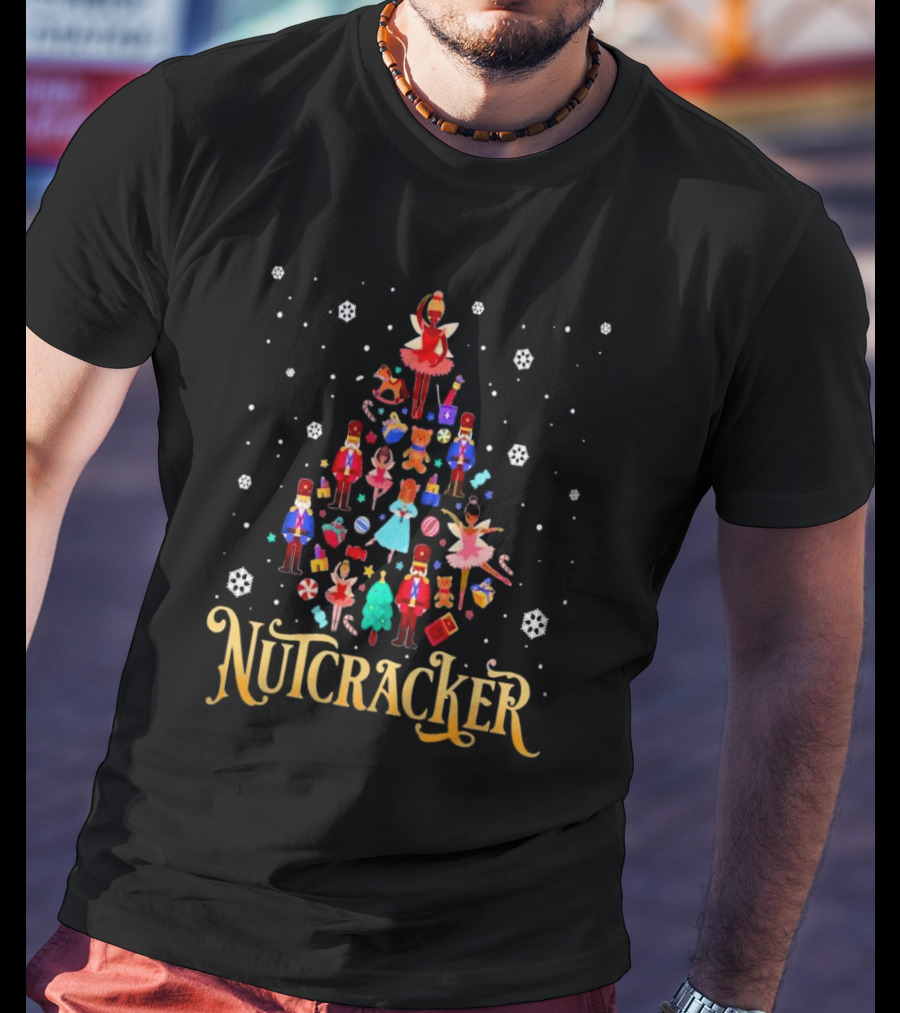 Nutcracker Characters Christmas Tree Ballet Holiday Scene T-Shirt