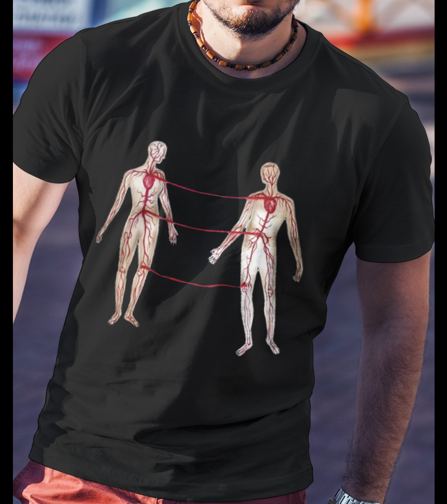 Vascular Diagram Heart Connection Between Two People T-Shirt