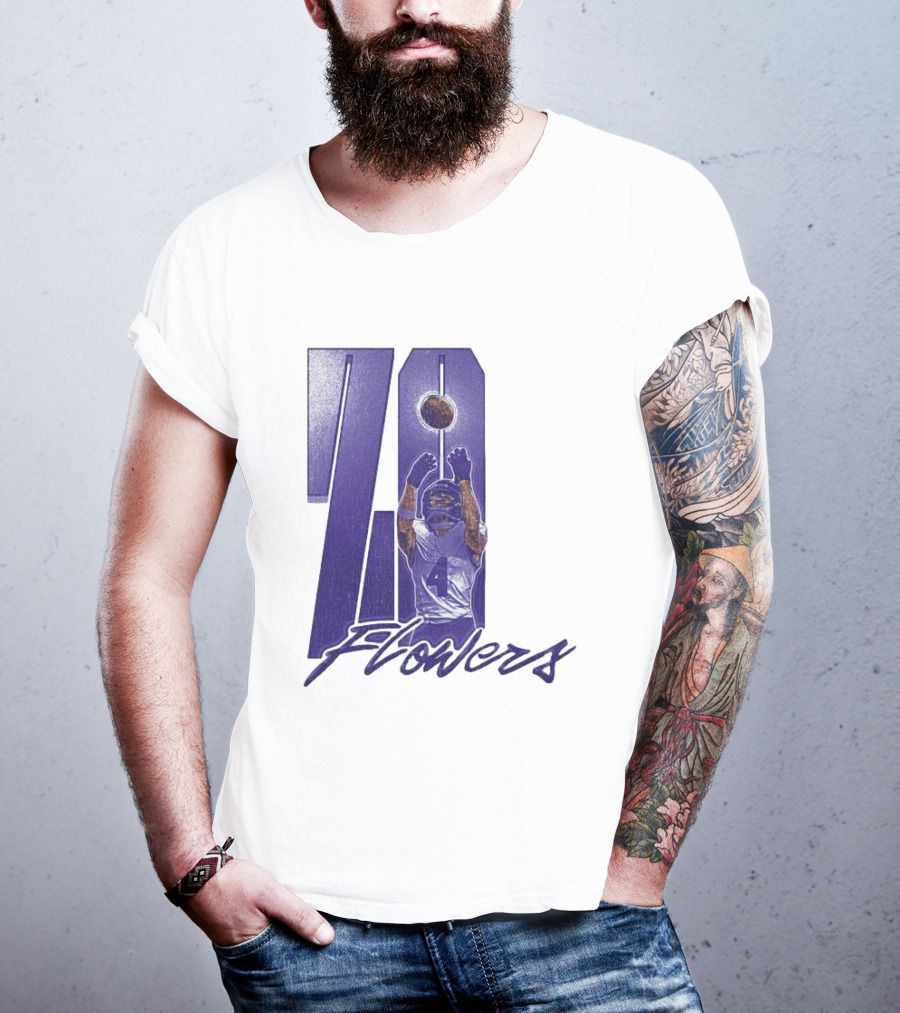 Zay Flowers Baltimore Football Catching Number 4 T-Shirt
