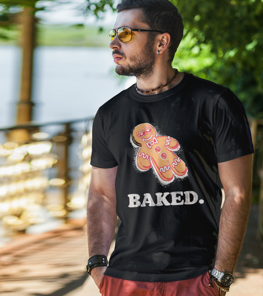 Baked Gingerbread Christmas Cookie Humor T-Shirt