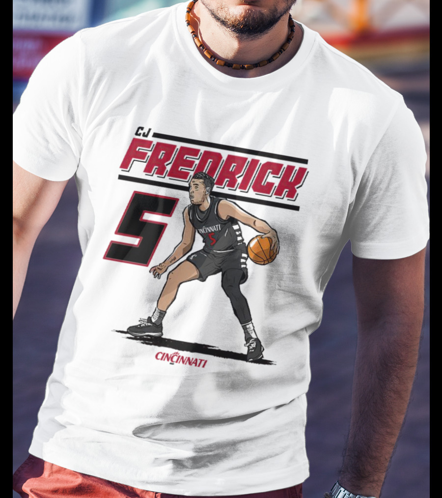 CJ Fredrick Cincinnati Basketball Number 5_ACTION T-Shirt