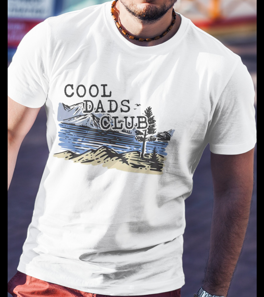 Cool Dads Club Mountain Lake Scenery T-Shirt