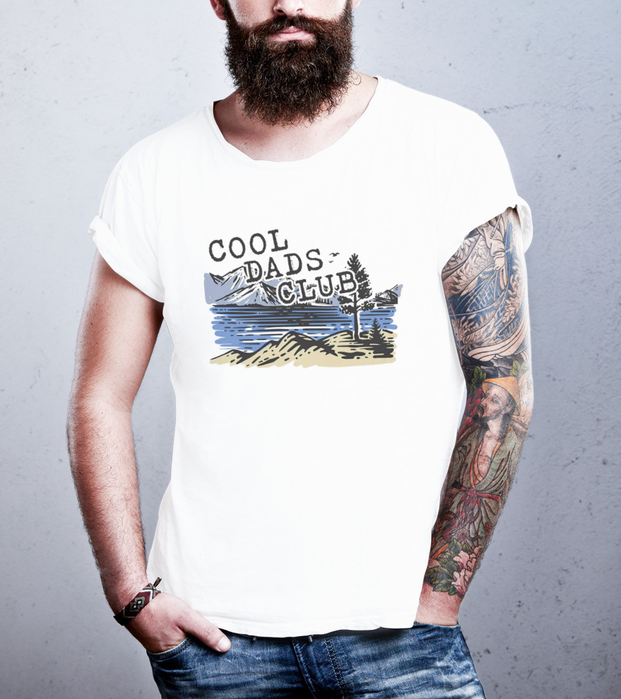 Cool Dads Club Mountain Lake Scenery T-Shirt