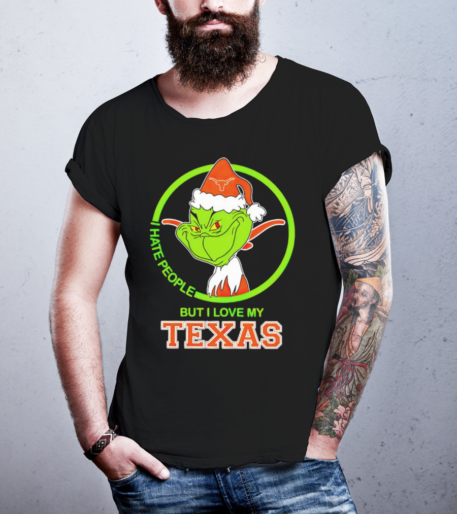 Grinch I Hate People But I Love My Texas Longhorns T-Shirt