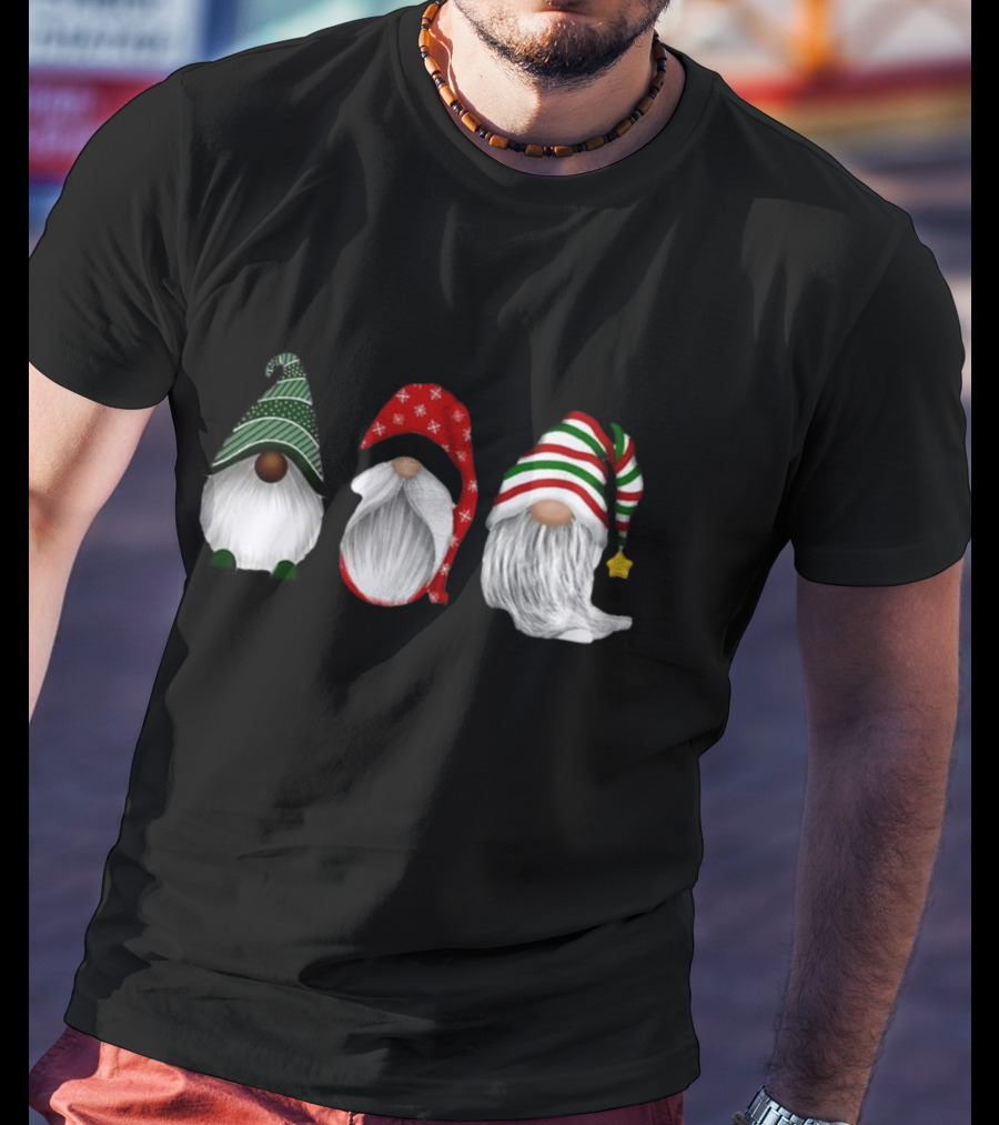 Holiday Gnomies Christmas Gnome Trio In Festive Hats T-Shirt