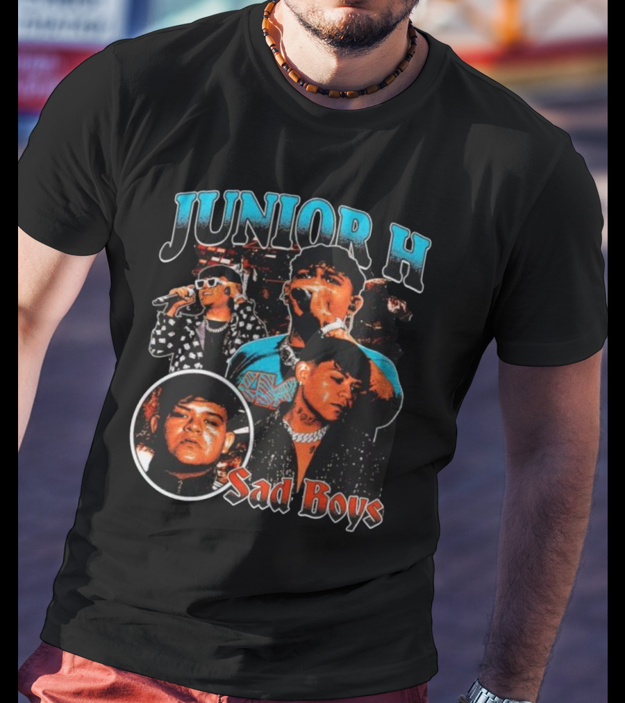 Junior H Sad Boys Vintage Concert Collage T-Shirt