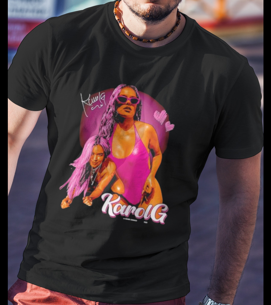 Karol G Signature Neon Pink Retro Style Fashion T-Shirt