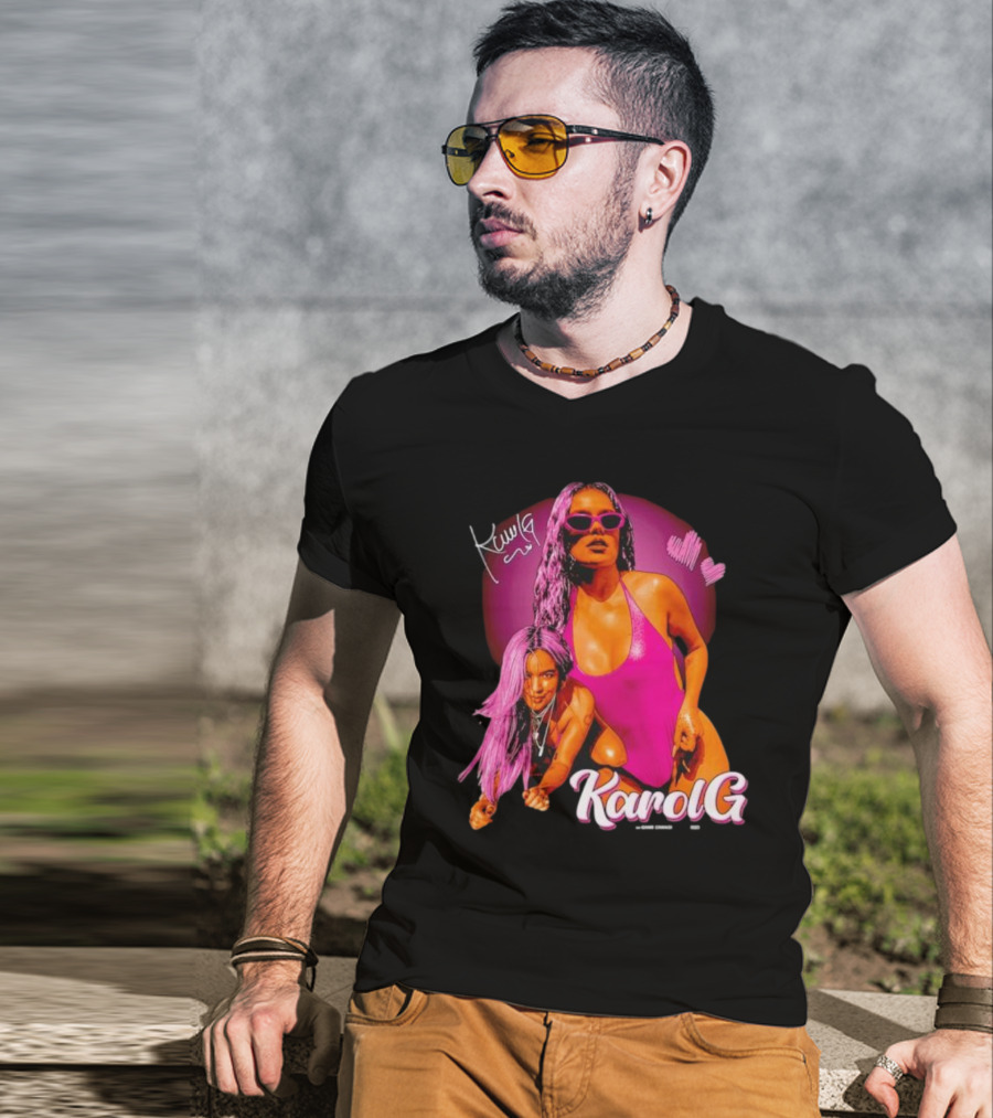 Karol G Signature Neon Pink Retro Style Fashion T-Shirt