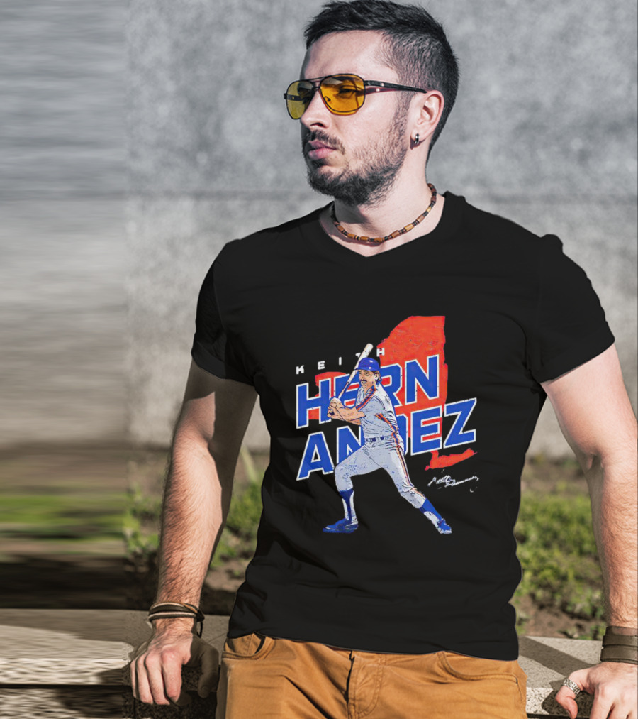 Keith Hernandez New York Player Signature Map T-Shirt