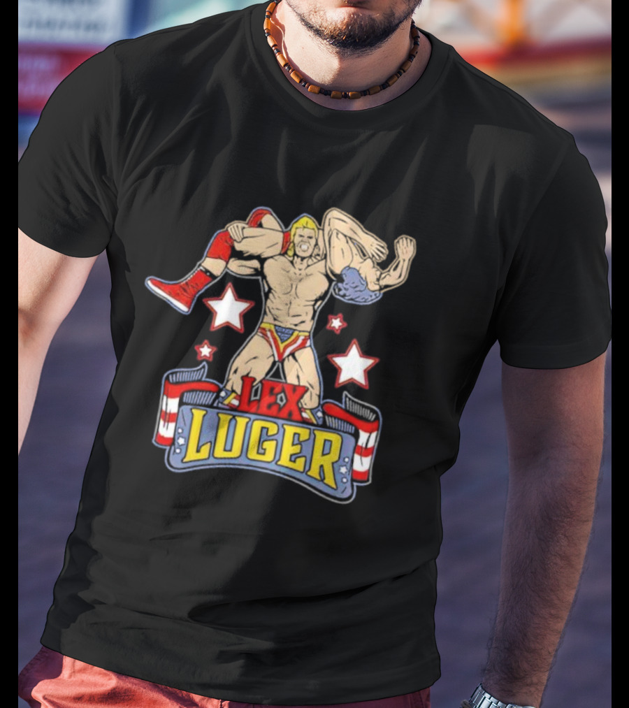 Lex Luger Wrestling Icon Stars And Stripes Torture Rack T-Shirt