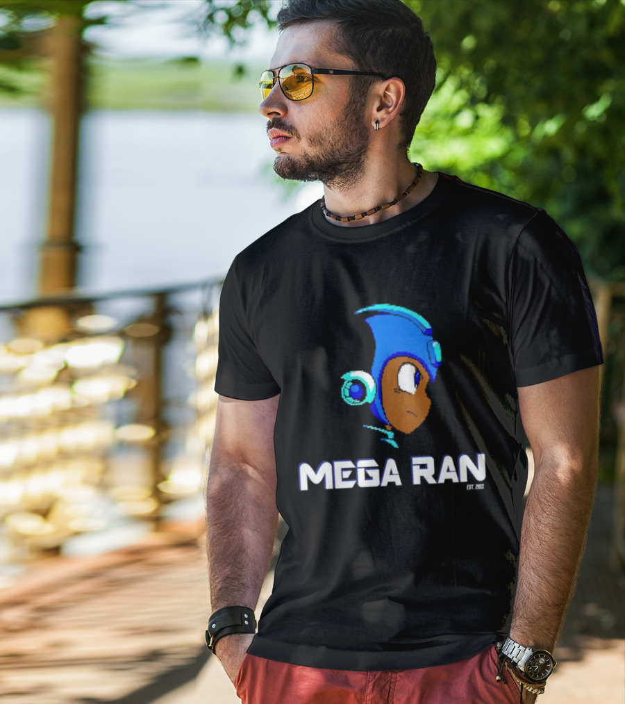 Mega Ran 8-bit EST. 2007 Retro Gaming Character T-Shirt