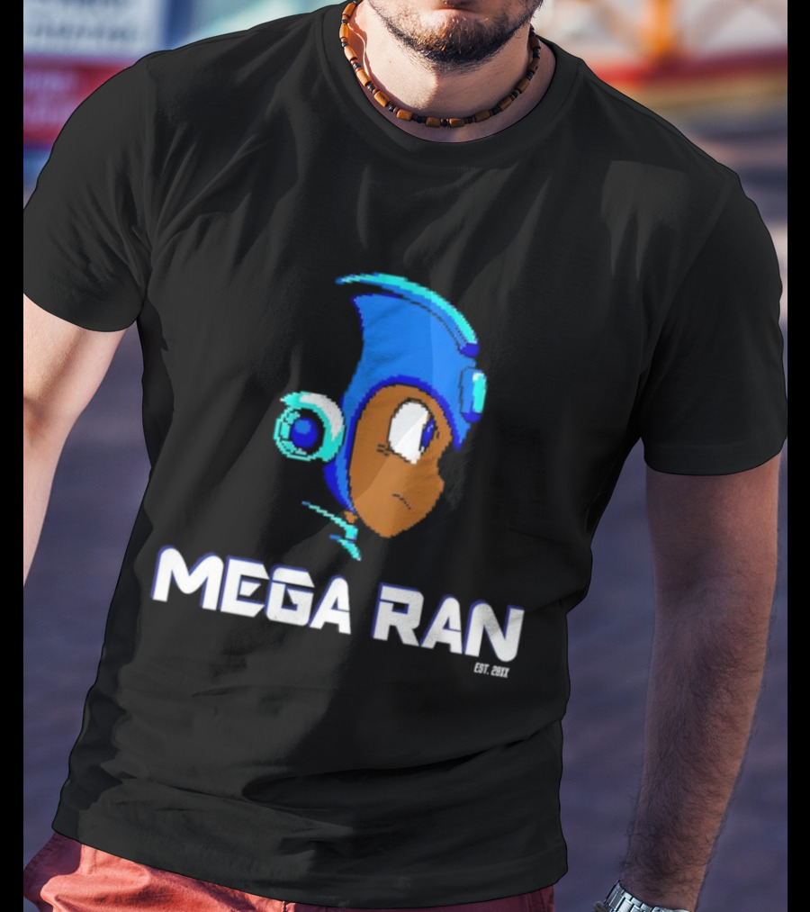 Mega Ran 8-bit EST. 2007 Retro Gaming Character T-Shirt