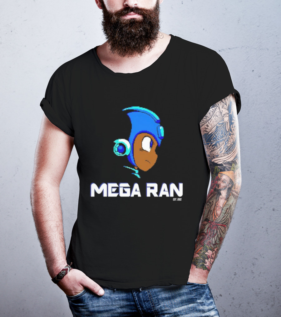 Mega Ran 8-bit EST. 2007 Retro Gaming Character T-Shirt