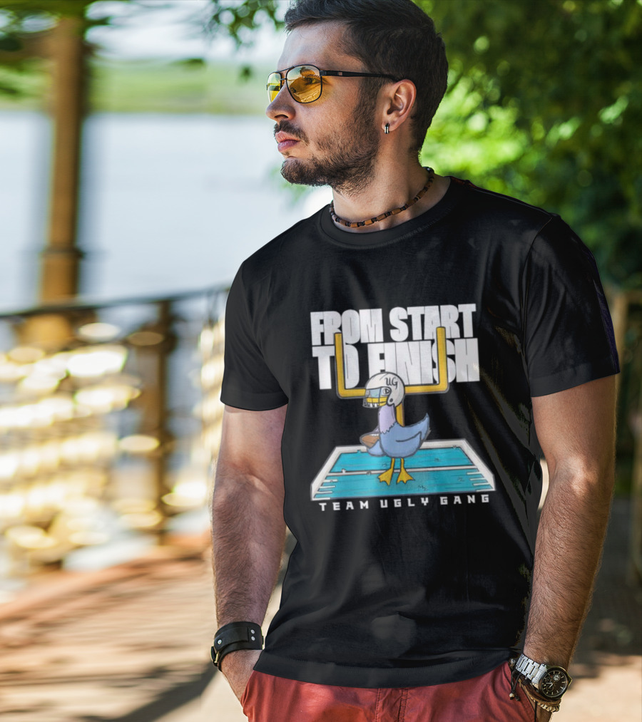 From Start To Finish Team Ugly Gang Duck Football Helmet T-Shirt