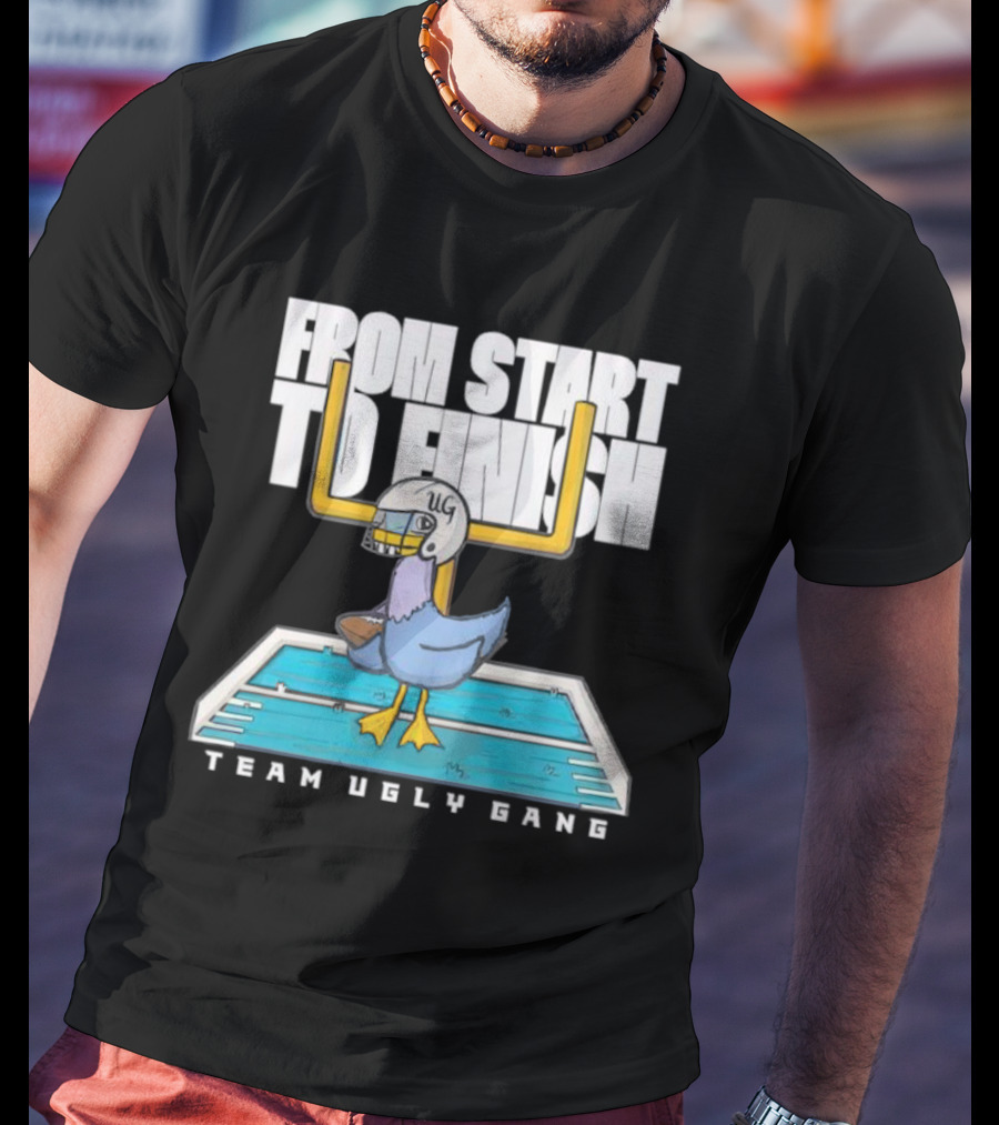 From Start To Finish Team Ugly Gang Duck Football Helmet T-Shirt