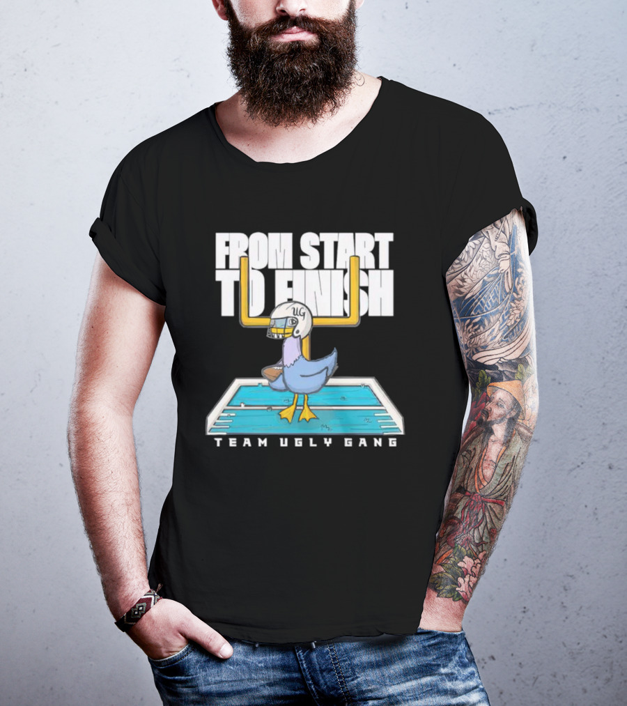 From Start To Finish Team Ugly Gang Duck Football Helmet T-Shirt